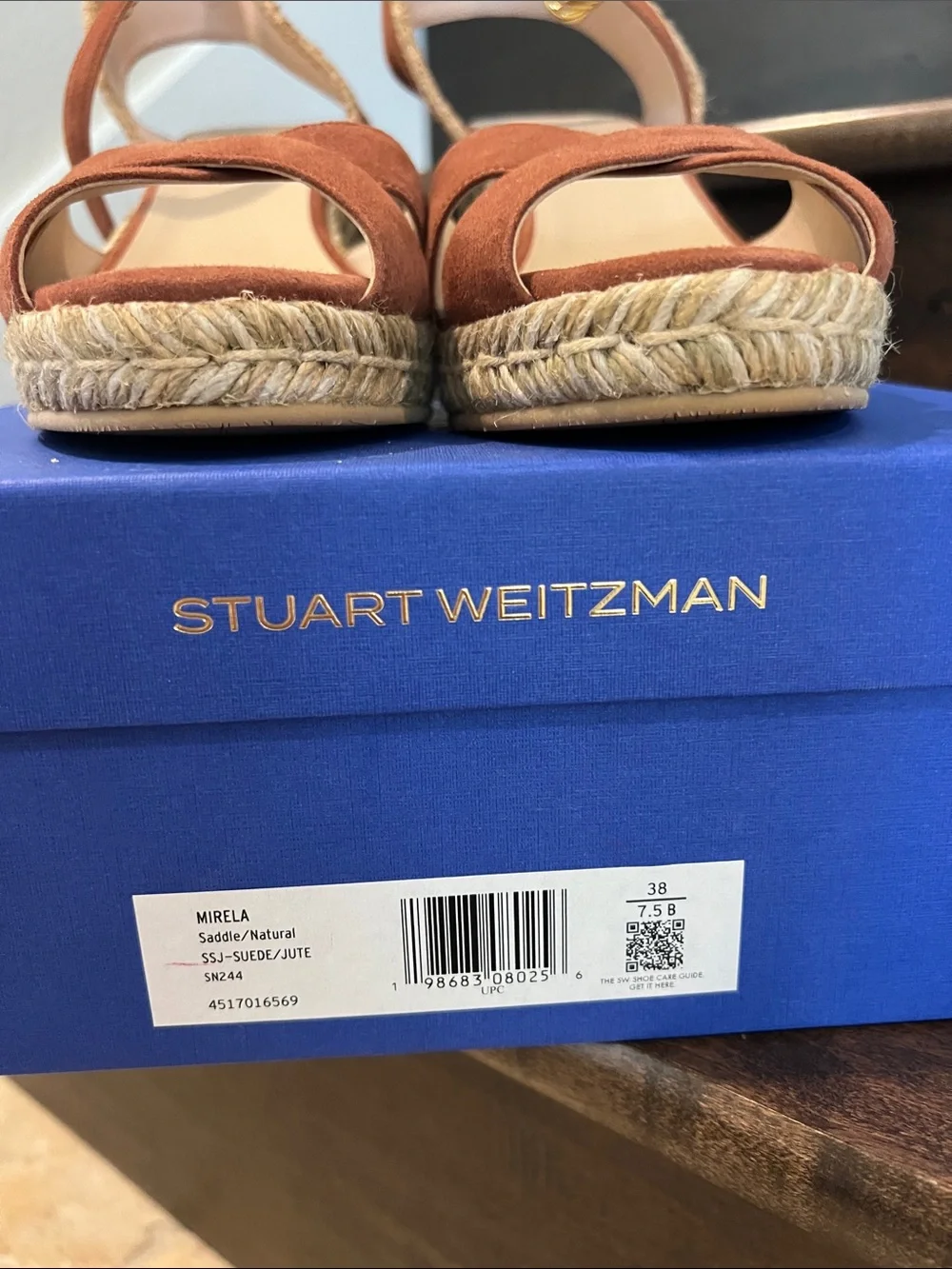 Stuart Weitzman Mirela Espadrille Wedge Sandals with Ankle Strap NWT